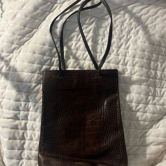 Marie Turnor Merci Leather Tall Croc Tote CURRENT STYLE - Picture 3 of 10